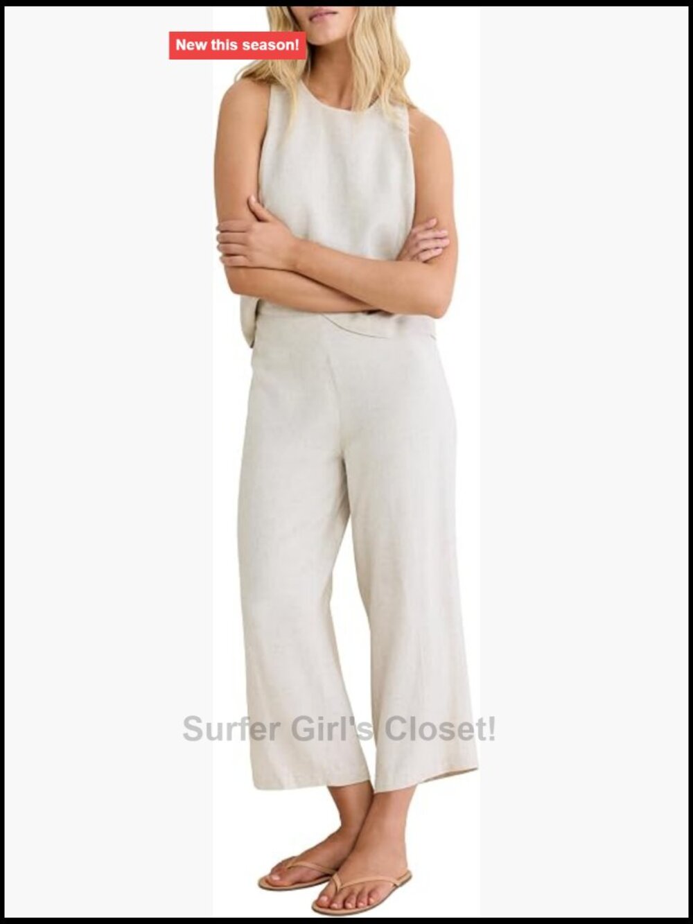 NIC+ZOE Linen Blend Tank Top Sleeveless Crew Neck Regular Fit
